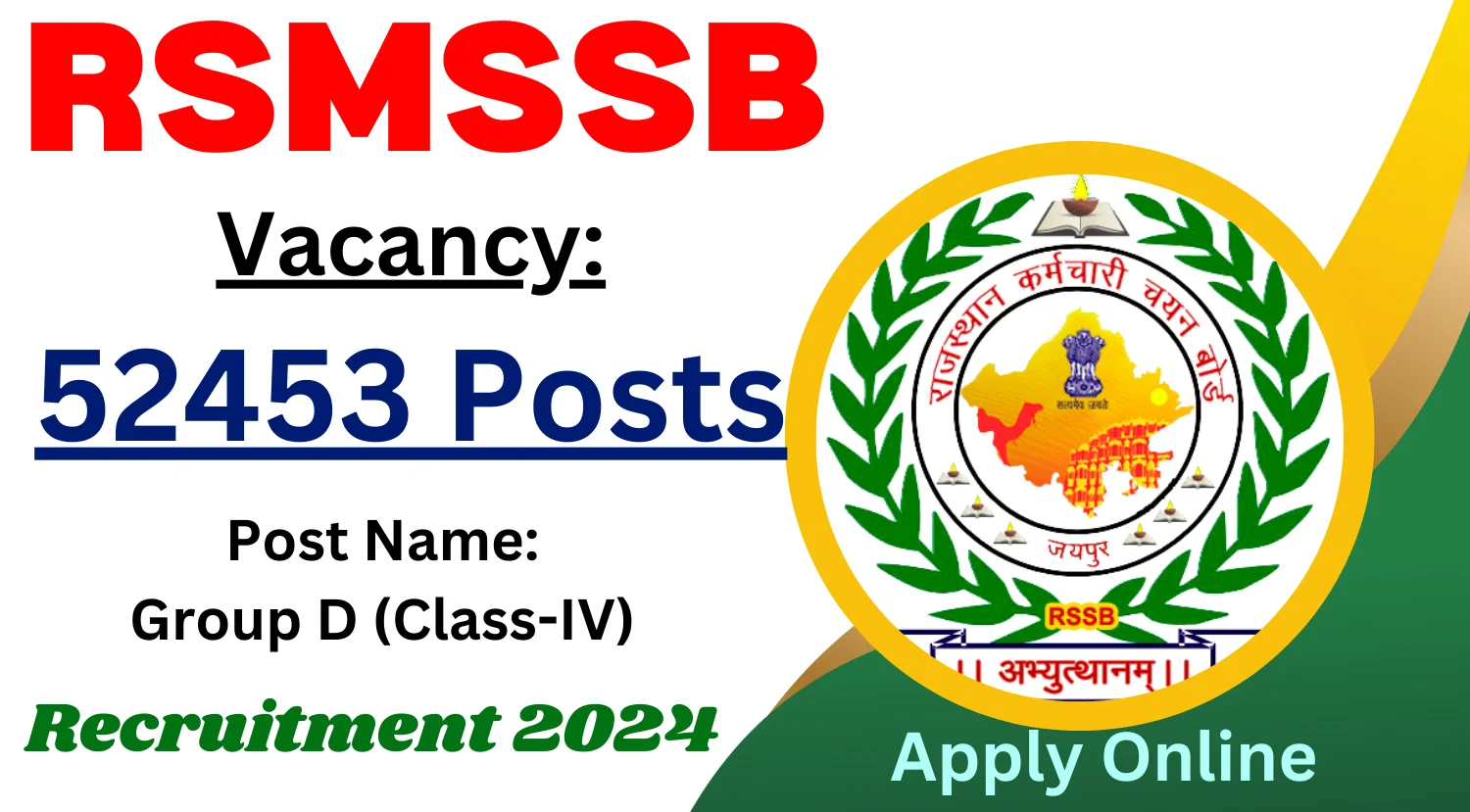 RSMSSB Various Post Recruitment 2024